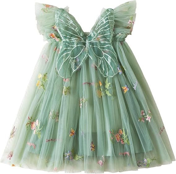 Baby Girl Tulle Dress Casual Flower Embroidery Toddler Dresses